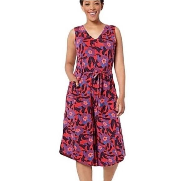 Anybody Wide Leg Romper, Multicolor, Floral, size 1XP, Capri Length, Gaucho - Picture 12 of 12